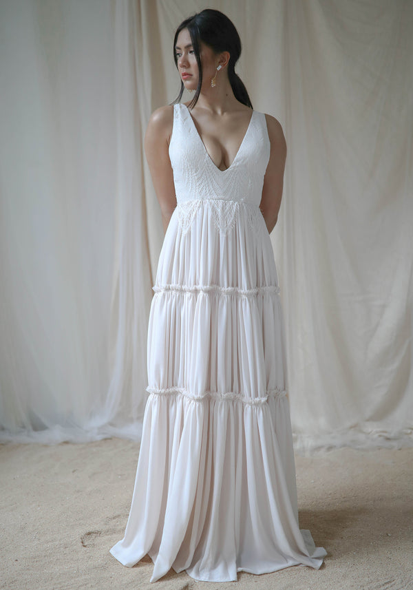 Lace Tiered Gown