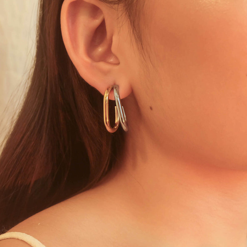 Aura Two-tone Hoops